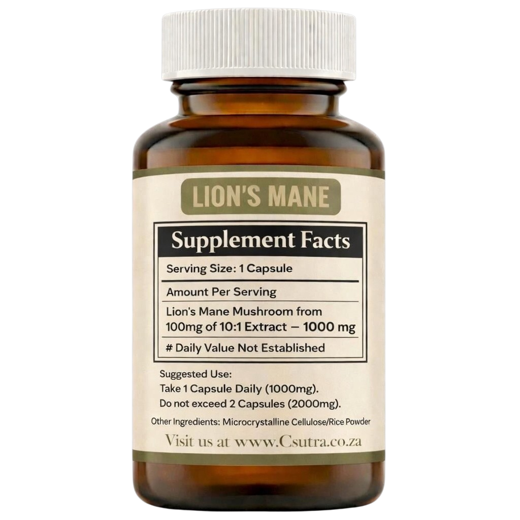 Csutra Lions Mane supplement facts