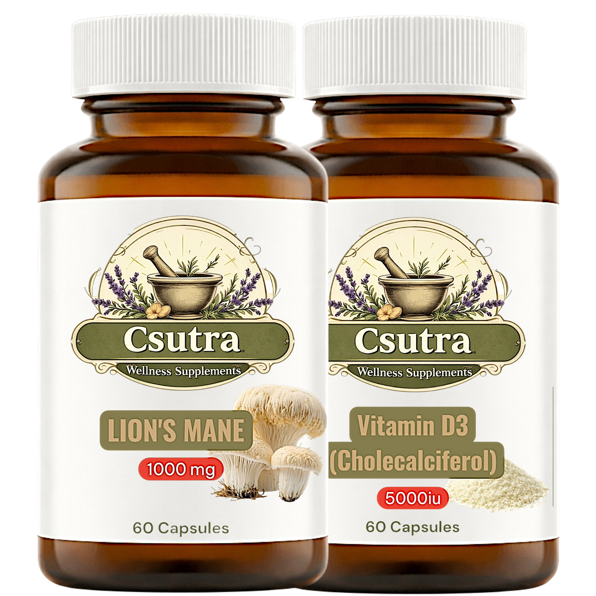 Lion's Mane & Vitamin D3 Duo (Brain & Wellness)